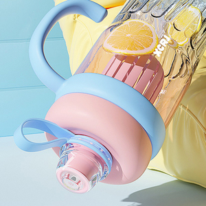 Large Capacity Disposable Water Bottle with Handle and <b>Straw</b> Portable Outdoor Sports Fitness Cup for Party Use - Product Image 6