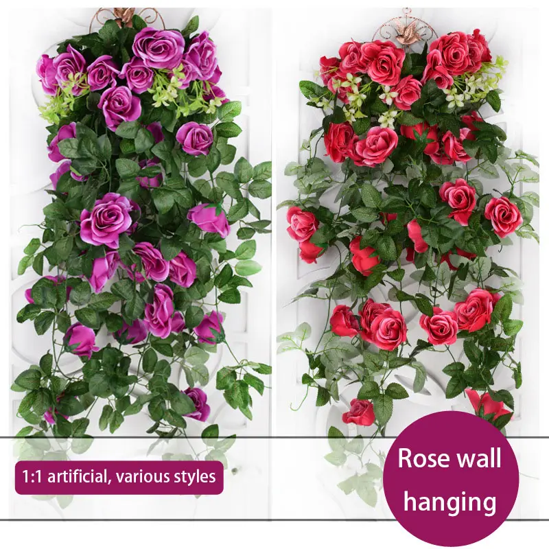 Wholesale Artificial Flowers Hanging Rose Plants Artificial Hanging Flowers Vine For Wall Wedding Home Garden Decoration
