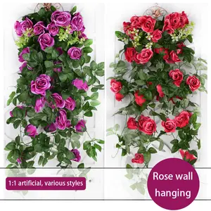 卸売造花吊りバラ植物人工吊り花つる壁結婚式ホームガーデン装飾