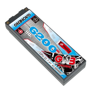 GNB GAONENG 6200MAH 2S 2S1P 7.4V 90C 180C 5.0mm Baterai LiPo Hard Case Bullet 1:10 1/10 Skala Mobil RC Perahu Drift - Product Image 1