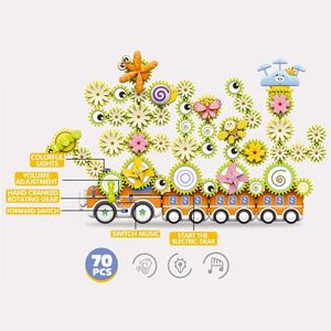 70 Piezas de Bloques de Construcción de Engranajes Florales, Juguete Educativo DIY, Bloques de Engranajes Eléctricos Giratorios, Kit de Construcción de Tren con Luces y Música - Product Image 4