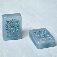 Tuiles de Mahjong en résine de jade bleu, personnalisées et gravées, style chinois, minimalistes orientales, pour Mahjong américain