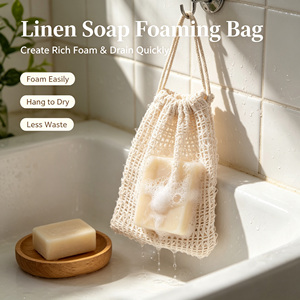 Sac en filet de sisal écologique pour <span class=keywords><strong>savon</strong></span>, pochette moussante pour <span class=keywords><strong>savon</strong></span>, sac exfoliant pour le corps, sac réutilisable pour économiser le <span class=keywords><strong>savon</strong></span>, pour la salle de bain et la <span class=keywords><strong>douche</strong></span> - Product Image 2