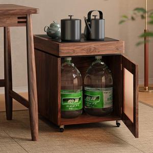Mueble de Té Móvil Sansen de Madera Maciza Rectangular Portátil con Ruedas para Balcón, Almacenamiento de Té para Tatami - Product Image 4