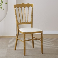 Chaise de banquet empilable royale en acrylique doré et aluminium, pour hôtel, mariage, vente en gros