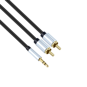 Chất Lượng Cao <span class=keywords><strong>4</strong></span> Chân RCA Âm Thanh Stereo Cáp Kích Thước Nhỏ <span class=keywords><strong>3.5Mm</strong></span> Để 2 RCA Nam <span class=keywords><strong>Adapter</strong></span> Với Lụa In Logo - Product Image 1