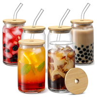 Gobelet en verre personnalisé mignon de 20 oz avec couvercle en bambou et paille, gobelet en verre UV givré effet boule à neige pour café et boissons, usage quotidien