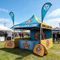 Carpa Plegable con Marco de Aluminio, Tela Oxford 600D Impermeable y Resistente al Fuego, para Uso en Todas las Estaciones, Exhibiciones, Ferias Comerciales, Publicidad con Logotipo
