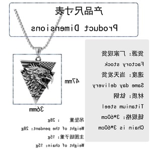 Yunnique – collier aigle en acier inoxydable pour hommes, pendentif au design géométrique, bijoux tendance, cadeau - Product Image 2