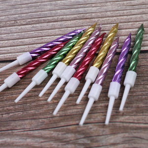Venta al por mayor Top Seller Vela pequeña de plata dorada Precioso Exquisito Arco Iris curvo Vela de pastel de <span class=keywords><strong>feliz</strong></span> cumpleaños - Product Image 2
