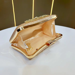 Nouvelle pochette de soirée pour femme, style européen et américain, avec motif en strass incrusté de diamants, bandoulière chaîne, modèle Tanjing - Product Image 3