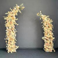 Nouvelle arche de mariage en métal durable de 6 à 7 pieds avec un design en corne de vache, support de fleurs en fer pour la décoration de mariage