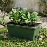 Pot de fleurs rectangulaire en plastique blanc, grand format, style Japandi contemporain, avec trou de drainage, pour usage intérieur/extérieur, maison et jardin