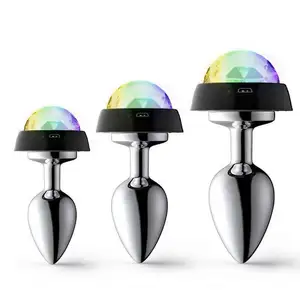 New York Sound Control LED Luminous ButtPlug Metal Anal Plug Prostata Massager Anal Sex Toys for Woman Butt plug Anus Stopper
