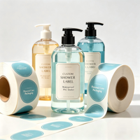 Étiquettes adhésives en PVC personnalisées pour gel douche, autocollants imperméables pour emballages de produits chimiques quotidiens, étiquettes imprimées avec logo privé pour bouteilles de gel douche