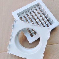 Diffuseur de plafond carré à rond 350x350mm pour sortie d'air CVC, grille de 150mm pour bureau, hôtel, hôpital