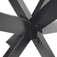 Pieds de meubles durables commerciaux revêtement en fer noir base robuste en forme d'araignée pour table à manger à la maison
