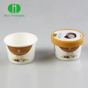 3oz Eco Friendly Custom Paper Cup Ice Cream With Lid And Spoon