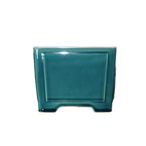 กระถางบอนไซเซรามิกทรงสี่เหลี่ยมเคลือบสีฟ้าอ่อนสไตล์จีนขนาดเล็ก - Product Image 4