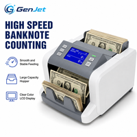 Machine de comptage automatique de devises avec scanner d'images double CIS, écran tactile TFT, calculateur de montant de billets mixtes, capacité 500 billets, 110V 240V