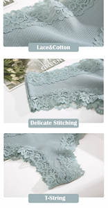 Braguitas de Encaje Sexy para Mujer 2024, Braguitas de Cintura Baja, <span class=keywords><strong>Tanga</strong></span> para Mujer con Glúteos Grandes - Product Image 5