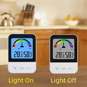 LCD digitale <span class=keywords><strong>thermometer</strong></span> hygrometers binnentemperatuur- en vochtigheidsmeter MAX MIN <span class=keywords><strong>thermometer</strong></span> met blauwe achtergrondverlichting - Product Image 2