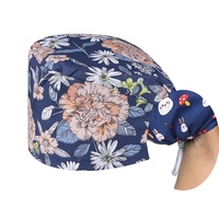 Casquette chirurgicale unisexe en coton pur tissé, motif imprimé blanc, accessoires ODM pour salle d'opération, cuisine, usage dentaire et cosmétique
