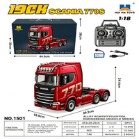 SYX 770s Tamiya Scania V8 1:18 - Conteneur remorque télécommandé à l'échelle 1:18 - Semi-remorque 2.4GHz - Jouets RC à l'échelle pour enfants et adultes