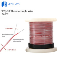 Fil de thermocouple tressé en fibre de verre haute température 30 AWG norme ANSI, 2*0,255 mm, résistant à l'huile industrielle, pour compensation de puissance