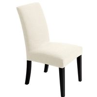 Housse de chaise extensible courte pour salle à manger, housse de chaise pour usage quotidien, tricotée unie, personnalisable, housse de base de siège élastique