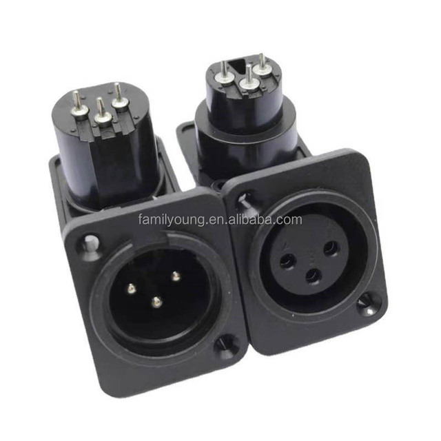 XLR Plug Socket 3Pin XLR Male Plug Female Socket Panel Mount Chassis 3Pins Square Shape XLR Connector