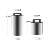 Pot de conservation sous vide moderne en acier inoxydable 304 sans BPA, multifonction, détachable, avec système de poussée pour évacuer l'air, pour préserver la fraîcheur des aliments, 1000 ml