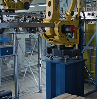 Robot de palettisation robuste FANUC M-410iC/315 PLC & Moteur, 4 axes, charge utile de 315 kg, pour ligne de palettisation automatique en usine alimentaire