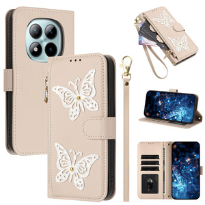 Étui de téléphone en cuir à fermeture éclair papillon pour Xiaomi Redmi Note 15 Pro Plus 14 Pro+ 13 4G <span class=keywords><strong>14S</strong></span> 5G, housse magnétique avec porte-cartes - Product Image 4