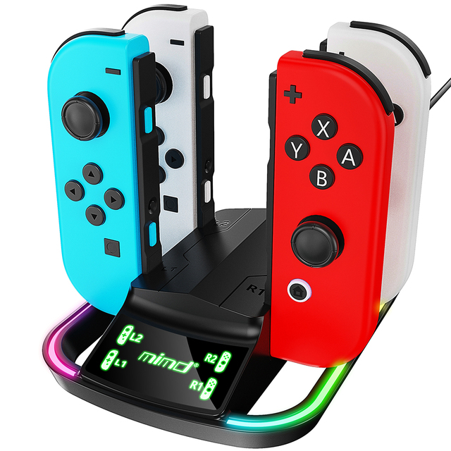 YZC-508 Classic 4 in 1 Fast Charger RGB Led Charging Dock Stand for for Nintendo Switch Joy Con Joycon Gaming Accessories