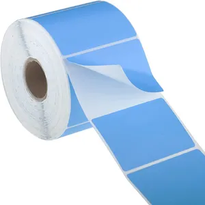 Etiquetas/rollo de papel de transferencia térmica directa, etiquetas adhesivas de impresión en Color púrpura, 4x4, envío de dirección, 500 Uds.