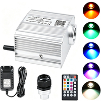 Kit de plafonnier étoilé 10W RGBW avec générateur de fibres optiques scintillantes, boîtier argenté, éclairage d'ambiance pour toit de voiture, contrôle par application