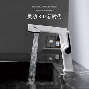 Rainbow Pull Out Basin Faucet Single Handle <b>Deck</b> Mounted With Built In Water Filter Ceramic Valve Core - Product Image 5