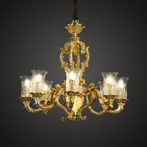 Candelabro de cristal antiguo clásico, luz colgante, pantalla de cristal, latón antiguo, lujo, 90, candelabro de <span class=keywords><strong>Murano</strong></span> italiano moderno - Product Image 6