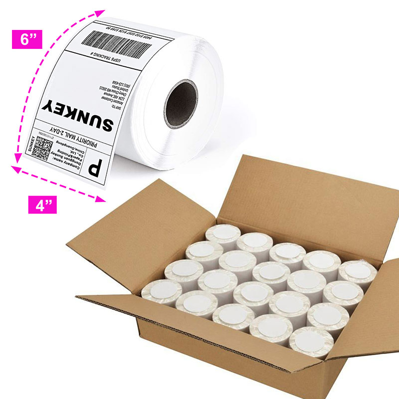 Aangepaste Maat 4X6 A6 Printer Barcode Vrachtbrief Directe Thermische Papierrollen Verzendlabels Voor Draadloze Bluetooth-Drukmachine