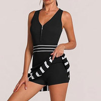 Robe d'été personnalisée pour femme 2026 – Robe athlétique vintage sans manches en maille à demi-zip pour le tennis et le golf avec short intégré