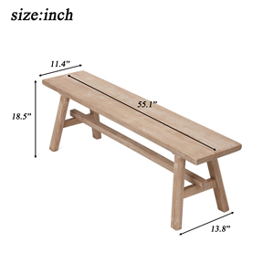 Panca in Legno Massello da 55 Pollici Stile Rustico Farmhouse con Vano Contenitore per Ingresso o Camera da Letto - Product Image 5