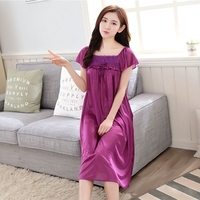 Nouvelle Robe de Nuit Femme en Soie Glacée Douce avec Nœud Floral – Tenue d'Intérieur et de Bain Décontractée pour l'Été
