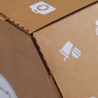 Boîte en papier recyclable de grande taille avec poignée, personnalisée, couleur marron, pour gâteaux, sushis, biscuits, pâtisserie - Carton blanc gaufré