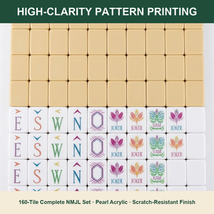 Ensemble <span class=keywords><strong>de</strong></span> Mahjong américain en acrylique <span class=keywords><strong>de</strong></span> qualité supérieure, 160 tuiles, jaune clair luxueux, Mahjong moderne pliable pour club social - Product Image 4
