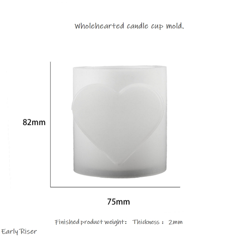 Molde de la taza de la vela de todo corazón.