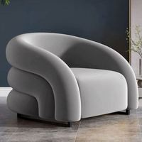 Nouveau Design Moderne Velours Tissu Siège Unique Paresseux Salon Canapé Accent Chaise Salon Fauteuil Loisirs Chaise Haute Standard 1pcs