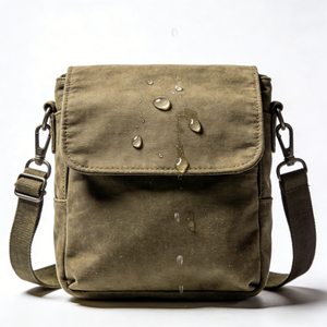 Sac bandoulière vintage en toile cirée résistant à l'eau pour homme, sac messager imperméable robuste pour voyage en extérieur - Product Image 1