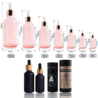 Flacon compte-gouttes en verre ambré de luxe unique 30ml 50ml pour sérum cosmétique, huile essentielle, gouttes pour les yeux et huile, avec boîte d'emballage personnalisée avec logo