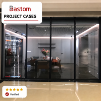 Cloison acoustique simple vitrage à cadre rhombique 80 mm, verre trempé 10-12 mm en option, pour bureaux et salles de réunion